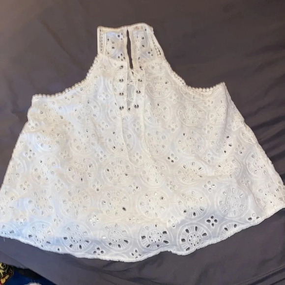 Hollister boho chic lace sleeveless muscle blouse Sz M - Picture 2 of 7